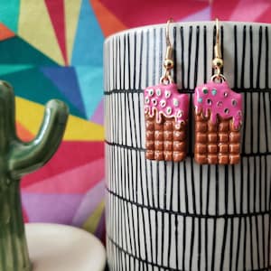 Candy Bar Ice Cream Sandwich Sweet Treat Earrings