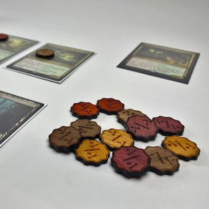MTG +1/+1 Counters - For Magic The Gathering - Hardwood Counters