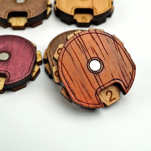 Hardwood Magnetic Game Counters: Board & RPG Score Keeper