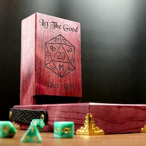 Handmade Wooden Dice Tower & Tray: Customizable DND Tabletop Gaming