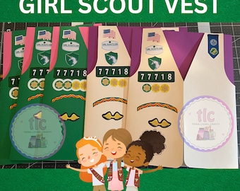 Girl Scout, Girl Scout leader, Girl Scout cookies, Girl Scout bridging, Girl Scout camp, Girl Scout uniform, Girl Scout Vest Cricut cut file