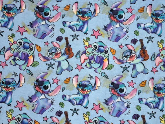 Blue Alien Stitch Character Themed 100% Cotton Fabric 1/2 - Etsy