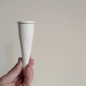 One White Organic Style Ceramic Olla, Handmade Plant Oya, Modern Planter Water Spike, Original Gift for Plant Friend, Advent Calender Gift