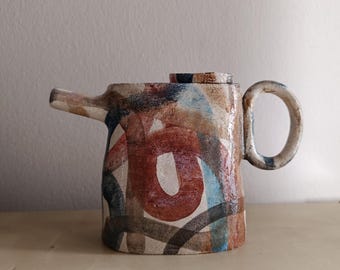 Handmade Stoneware Olive Oil Cruet: Rustic Kitchen Decor