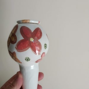 Large Floral Bulb Olla for your indoor or outdoor plants, Eco-Friendly Plant Waterer, Gift for Plant Lover, Handmade Ceramic Flower Friend