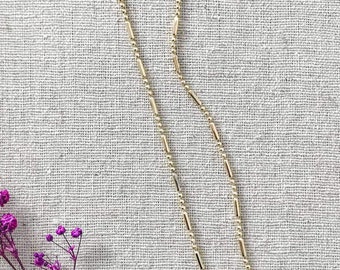 Gold Filled Bead Chain Necklace, Tube Chain Necklace, Dainty Layering Chain