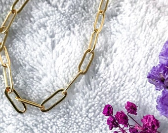 Gold Filled Paperclip Bracelet, Dainty Gold Chain Bracelet, Layering Jewelry