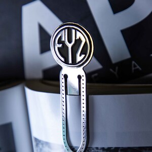 Personalized Initial Monogram Bookmark, Custom Logo Book Worm Gift with Sterling Silver and Gold