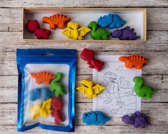 Crayones de dinosaurios brillantes: regalos para fiestas de cumpleaños infantiles