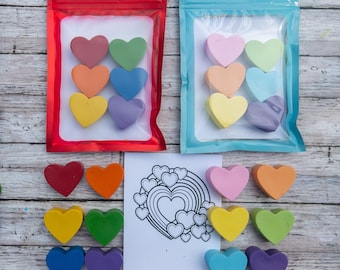 Crayones de corazón: recuerdos de fiesta de San Valentín, regalo para niños