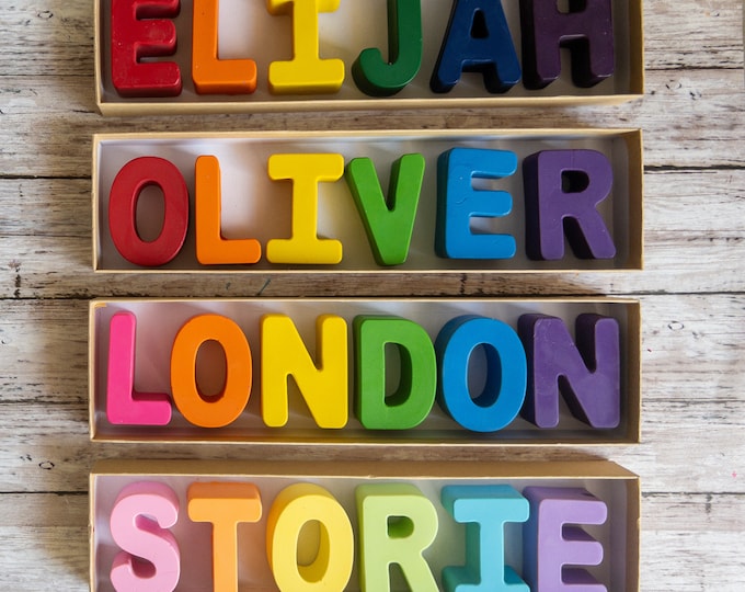 Personalized Crayon Name Gift Set, Personalized Crayons for Children, Custom Alphabet Name Letters in Gift Box, Birthday, Easter, Christmas