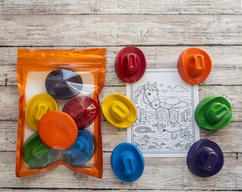Crayones de sombrero de vaquero: recuerdos de fiesta del oeste, regalos para niños