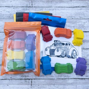 Car Crayon Gift Set, Car Party Favor, Kids Gifts, Stocking Stuffers, Easter Basket Gifts, Kids Party Favor, Preschool, Vehicle Party,