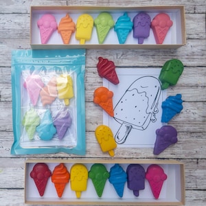 Ice Cream Crayon Gift Set, Birthday Party favor, Kids Wedding favor, Stocking Stuffer, Easter Basket Filler,