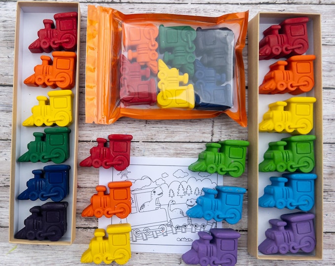 Train Crayon Gift Set: Kids Birthday Party Favors