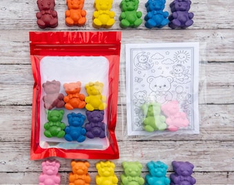 Set de regalo de crayones de osito de peluche y recuerdos de fiesta para niños