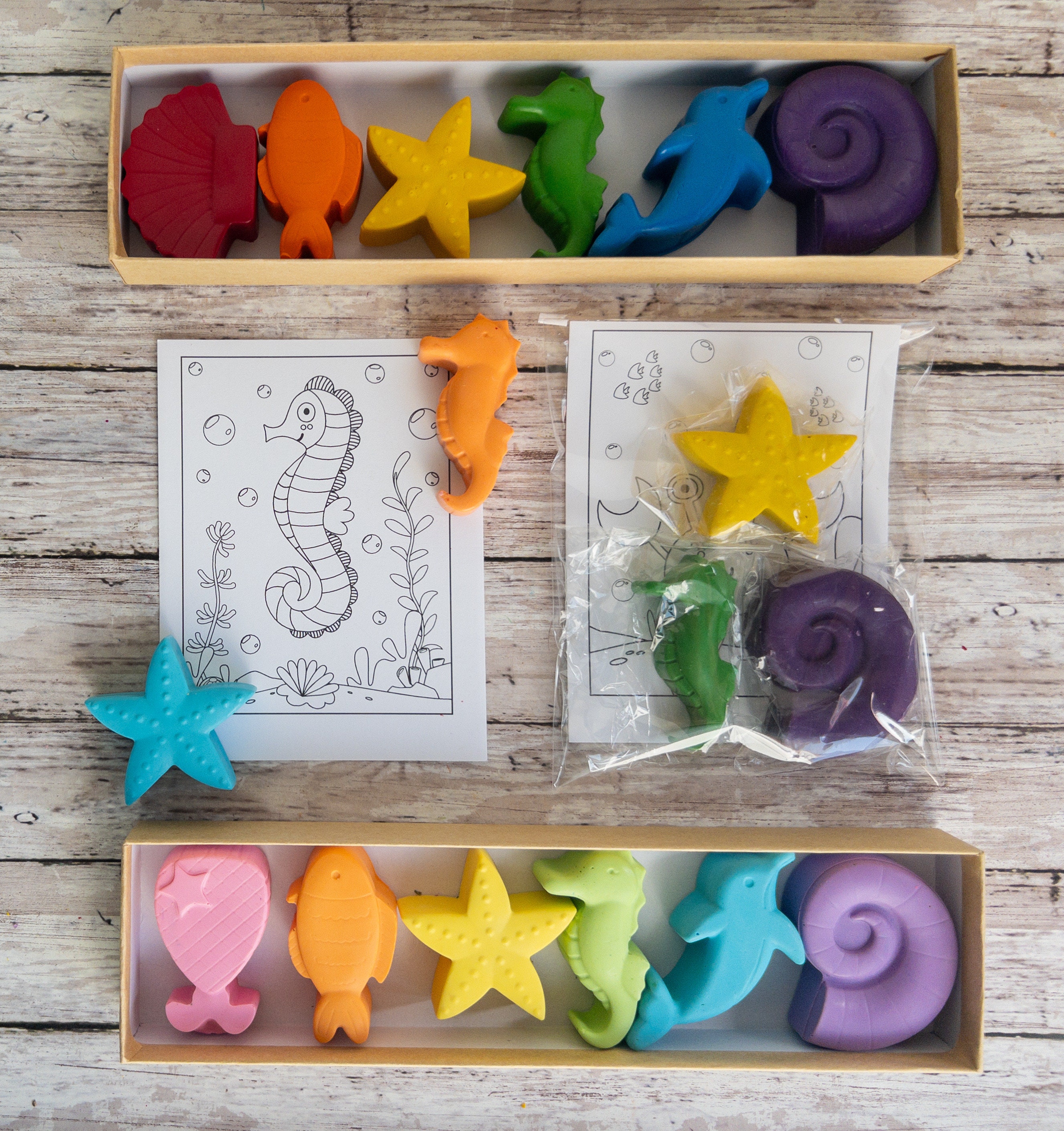 Ocean Crayon Gift Set, Ocean Party Favor, Kids Gifts, Stocking Stuffers, Easter Basket Gifts, Kids Party Favor, Kids Present,