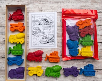 Construction Truck Crayons: Kids Party Favors, Stocking Stuffers