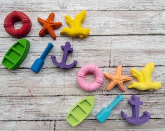 Set de regalo de crayones náuticos: recuerdos de fiesta para niños, regalo para calcetines navideños