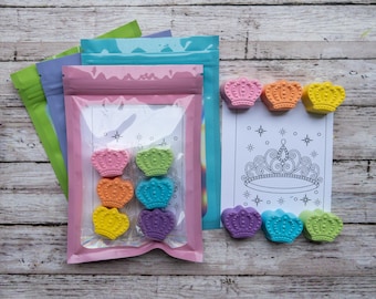 Crayones de corona de princesa pastel: set de regalo para fiestas infantiles