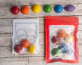 Recuerdos de fiesta de crayones deportivos