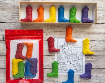 Crayones de botas de vaquero: recuerdos de fiesta del oeste, regalos para niños