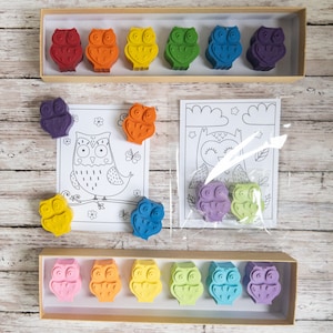 Owl Crayons: Kids Party Favors, Stocking Stuffers