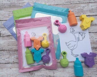Set de regalo de crayones para bebé: recuerdos de fiesta de crayones