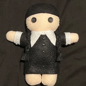 Wednesday Addams Handmade Plush Doll
