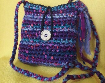 Small handmade crochet fairy bag with multicolored wool - Handmade in Italy