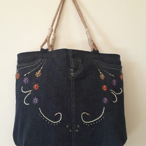 Spaß Boho handbestickte Jeanstasche - handgefertigt in Italien
