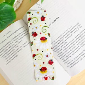 Marque-page coccinelle | Marque-page fait main recto-verso