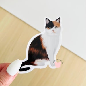 Calico Cat Vinyl Sticker: Hand Illustrated, Water Resistant