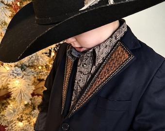 Custom Leather Lapel Suit Coat