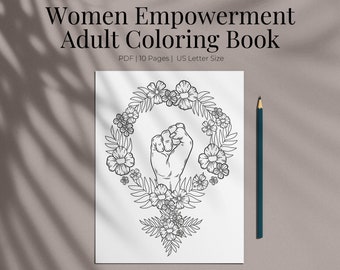 Women Empowerment Coloring Book | Printable Adult Coloring Pages | Feminist Gift | PDF