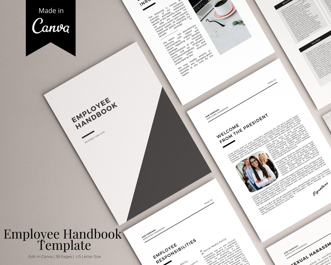 Employee Handbook Template HR Manual Template Small Business Human ...
