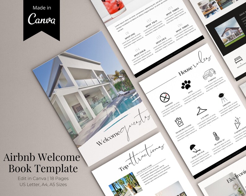 Modèle de livre de bienvenue Airbnb Manuel de la maison  Etsy France