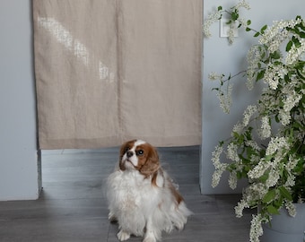 Linen Noren Curtains / Doorway Curtains / Japanese Style Door Drapes / Natural Linen Blinds / Rod Pocket Linen Panel / Linen Home Drapery