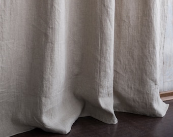 Linen curtains / Rod pocket with ruffles / Curtains & window treatments / OEKO-TEX® linen / Rustic blinds / Home decor / Window blinds