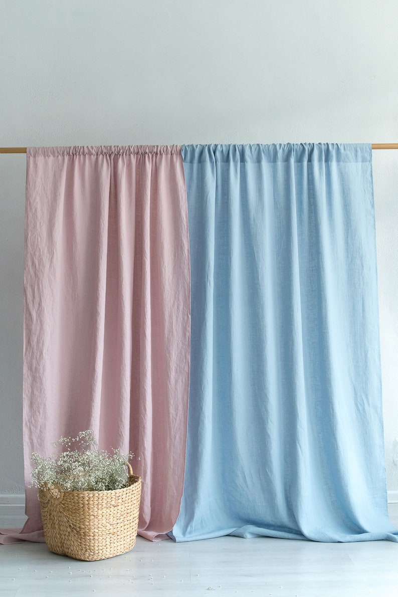 Natural linen curtains / Rod pocket / Rustic blinds / OEKO-TEX linen / Day curtains / Curtains / Curtains&Window treatments / Bedroom blinds image 3