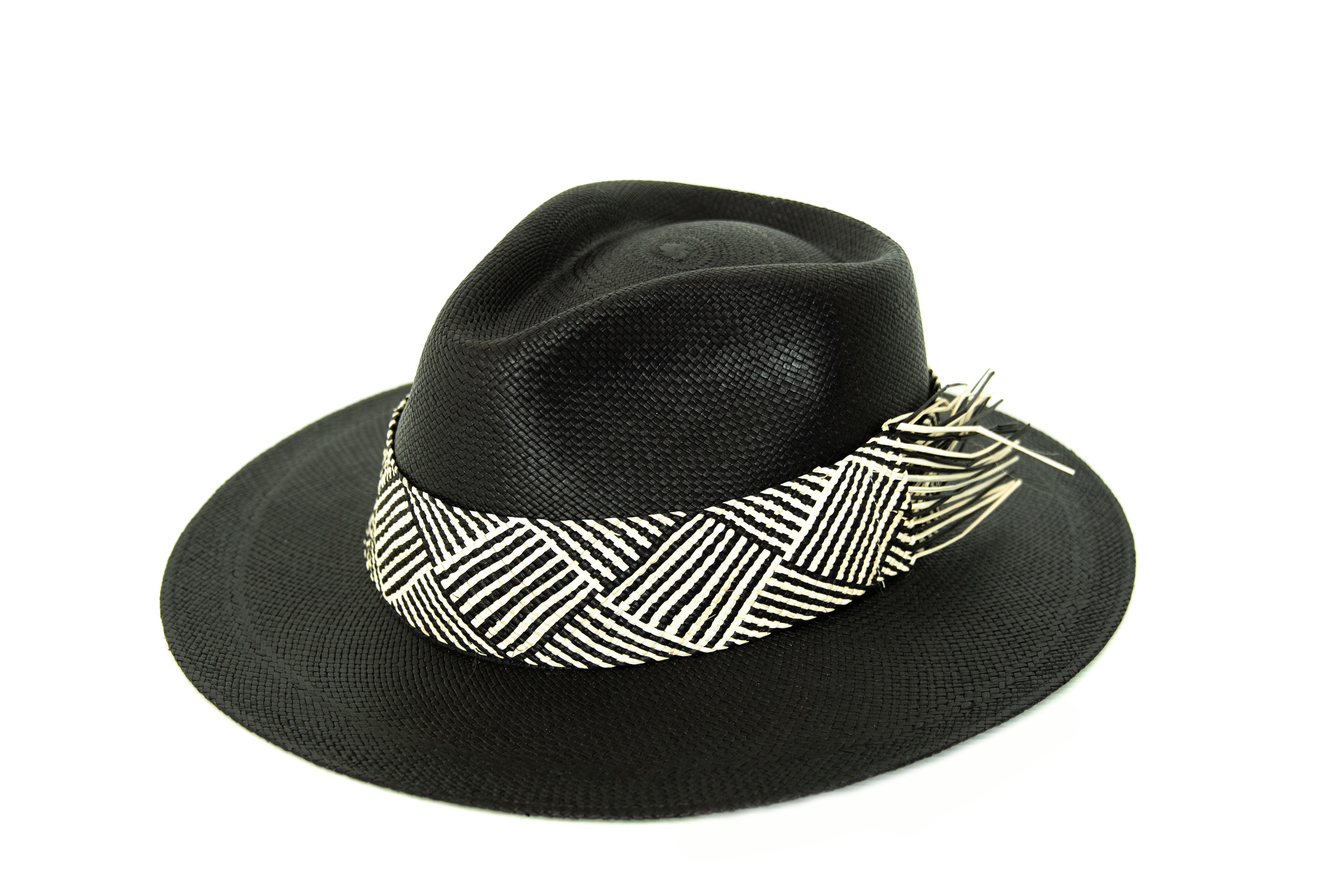 Black Genuine Panama Hat / Toquilla 
