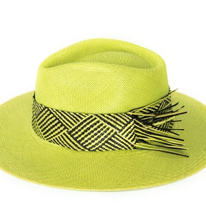 Green Genuine Panama Hat / Toquilla Straw / Handwoven in Ecuador