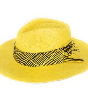 Yellow Genuine Panama Hat / Toquilla Straw / Handwoven in Ecuador