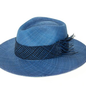 Royal Blue Genuine Panama Hat / Toquilla Straw / Handwoven in Ecuador