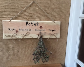 Herb Drying Rack Rustic Farm Decor - Boho Decor - Herbs - Dried Herbs - Cabin Decor - Handmade