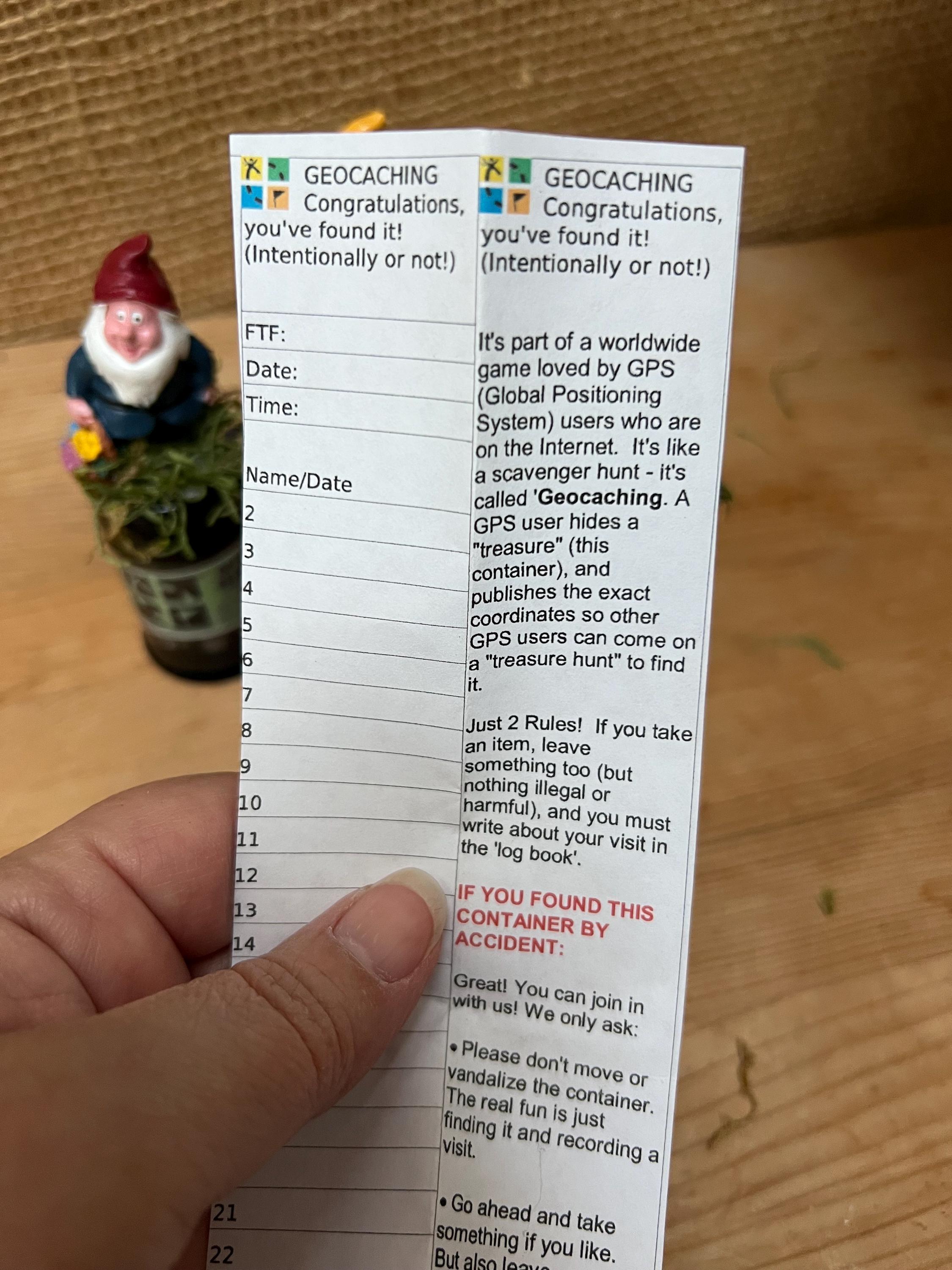 GNOME Garden Geocache Container Hide & Seek Cache Small Size Geocache ...