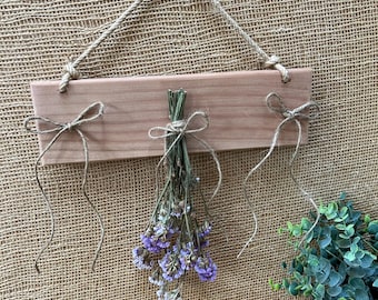 Flower or Herb Drying Rack Small Rustic Farm Decor - Boho Decor - Dried Herbs Display - Cabin Decor - Handmade Wall Hangings Dried Flowers