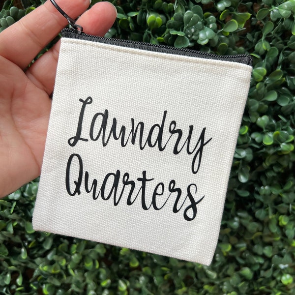 Canvas Bag "Laundry Quarters" for your College Student - Storage sack - money holder - Grad Gift - Money bag