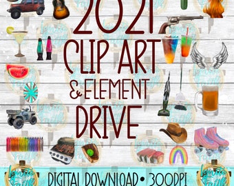 Unidad de paquete de elementos de clip art 2021 DIGITAL DOWNLOAD-PNG