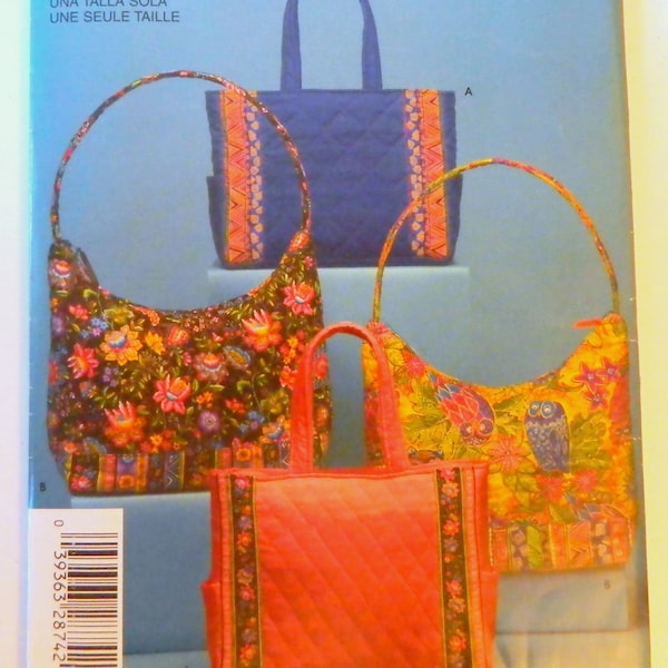 Bag Pattern Simplicity 4729 for Pre Quilted Fabric Tote Bag in 2 Styles